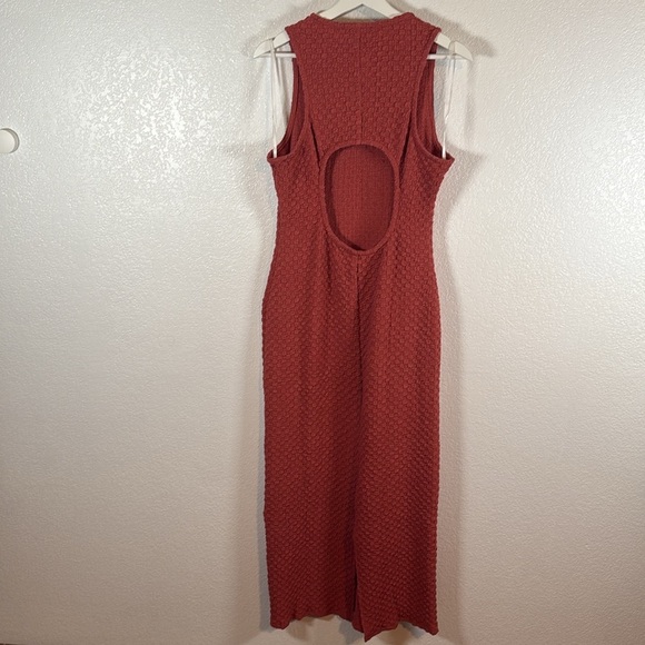 Donna Morgan Rust Open Back Maggie Textured Maxi Dress Size 12 - Picture 6 of 8